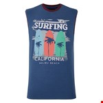 KAM Surfing California Sleeveless Tee - blue marle
